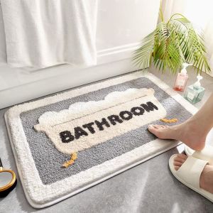 JURHOMIE Cashmere Bathroom Rug Anti Slip Absorbent Shower Rug Cute Quick Dry Bath Mat Home Use