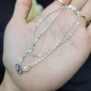 Q456 Dây chuyền Bạc 925 dáng chữ 0 loại dày 2li dài 45cm móc S - Phong Thủy TUDO