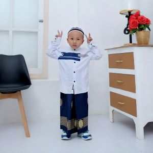 sarung instan anak usia 3-5 thn motif simpel dengan karet sarwon anak