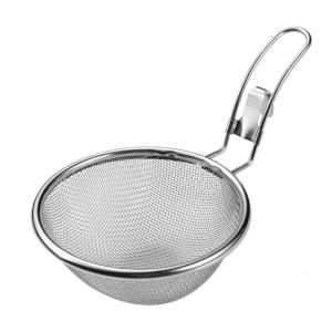 Multipurpose Stainless Steel Strainer Fine Mesh Hanging Edges Kitchen Tool For Oil Soup Dishwasher Safe Colander