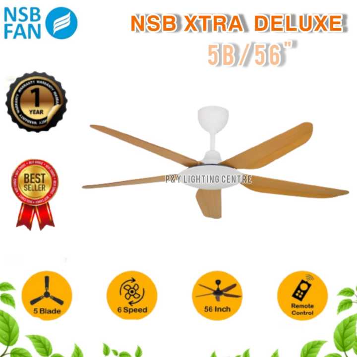 NSB XTRA/XTRA DELUXE REMOTE CEILING FAN 56INCH 3 YEARS WARRANTY Lazada