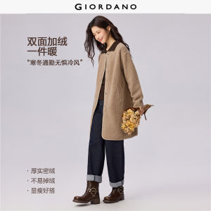 Giordano Women Teddy fleece mid-length loose jacket Free Shipping 05375853