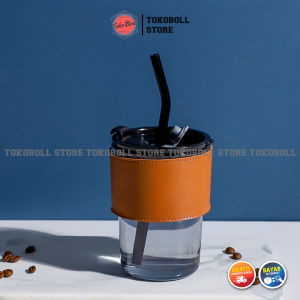 Tumbler Gelas Minum Kaca Aesthetic 400ml Kedap Udara Anti Bocor