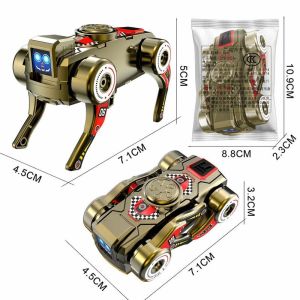Transforming Robot Dog Wind Up Clockwork Spinner Fidget Toy Educational Stress Relief Kids Gift