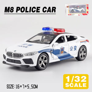 LEO 1:32 BMW M8 Police Car Diecast Model Car Alloy Cars Toys Collection Gift For Kids Boy Girl