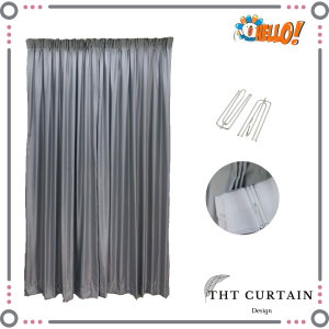 thefactorycurtain - A3 Silky Premium Semi Blackout Curtain / Ready Made / Soft-touch / Home Decor Hook Eyelet (260cm)