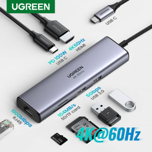 UGREEN USB C HUB With 4K 60Hz HDMI 1000Mbps RJ45 Network Port USB 3.0 SD TF Card Reader PD100W Power Delivery Port for MacBook M3 Pro M3 Max SAMSUNG S25 S24 s23 ultra iPad Air 4 iPad Pro 2020 MacBook Pro