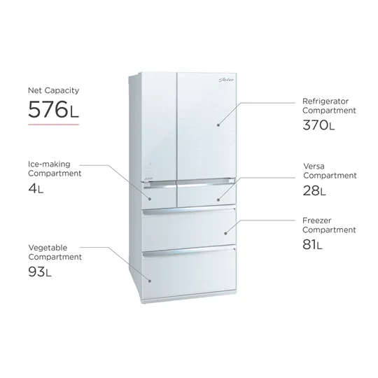 Mitsubishi 743L / 576L Folio Series 6 Door Refrigerator MR-WX70C