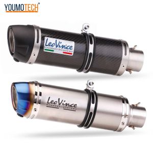 51mm 2 ống xả dành cho xe máy phổ thông bằng sợi carbon Ống xả xe máy Bộ giảm thanh Với ống xả DB Killer LEOVINCE Bên trái / Phải