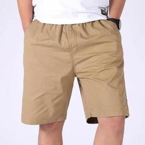 Selalu Stok Seluar Pendek Lelaki Musim Panas Bergaya Santai Kain Katun Bermuda Warna Khaki Beige Tan Gaya Santai Klasik Minimalist Streetwear