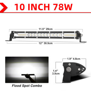 SoLoMan Dual-Beam LED Light Bar for Offroad & Universal Car - 12V/24V 78W/156W Waterproof IP67