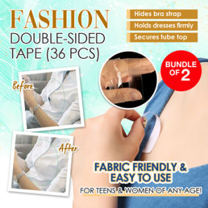 🔥36pcs Fashion Tape M Size Anti Nude Exposure Double Sided Tape Clothes Clothing Bra Dress🔥Bundle of 2 Or 3 Packs