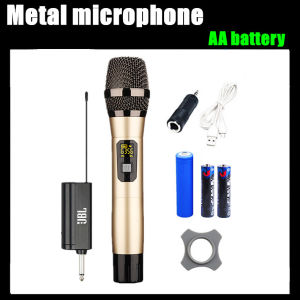 wireless microphone UHF adjustable frequency mini receiver stable receiving signal moving microphone suitable for home karaoke，entertainment KTV，stage singing，outdoor live broadcast，Metal Material high -quality professional microphone wind