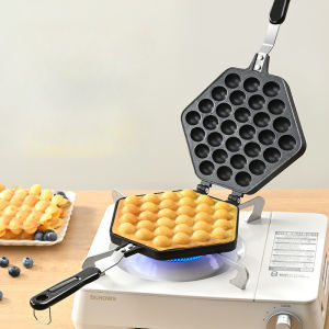 Hexagonal QQ Egg Waffle Pan Non Stick Double Sided Baking Mold Gas Stove Use Egg Waffle Maker for Home & Commercial