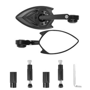 Motorcycle rider handle rearview mirror Pemandu motosikal menggunakan cermin belakang