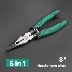 💯Original + 24 hours delivery✅Combination Pliers Multifunction Pliers Set 5 in 1 Combination Pliers Stripper/Crimper/Cutter Heavy Duty Wire Pliers Diagonal Pliers Hand Tools Stripping pliers