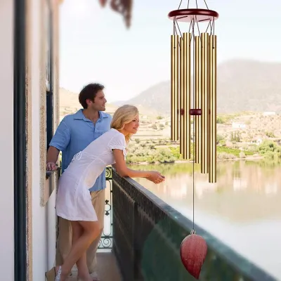 Metal Wind Chimes Money Tree 6 Tubes Lucky Wind Chime Good Luck Bell Decorations Home Bell Pendant Garden Hanging Ornament