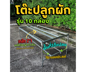 โต๊ะปลูกผักไฮโดรโปนิกส์ สำเร็จรูป (ไม่มีหลังคา) สำหรับวางกล่องโฟม S 10 กล่อง