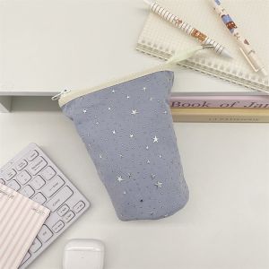NEXTYOO Di động Giá đựng bút Dung lượng lớn Khóa  Hộp đựng bút chì In hình ngôi sao Dụng cụ sắp xếp bàn làm việc dành cho Văn phòng Trường học và Du lịch