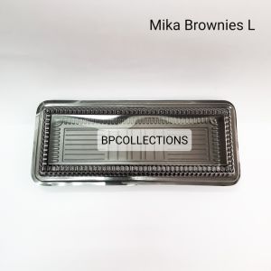 1 DUS 200 pcs Mika Brownies Ukuran Kecil Size S M L Mika Bolu Plastik kue Kotak Sushi Tempat Makanan Bronis GROSIR
