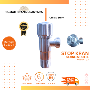 Stop Kran Single Stainless 304/Stop Kran Double/Cabang/Stainless SUS 304/Stop Kran Kloset/Wastafel