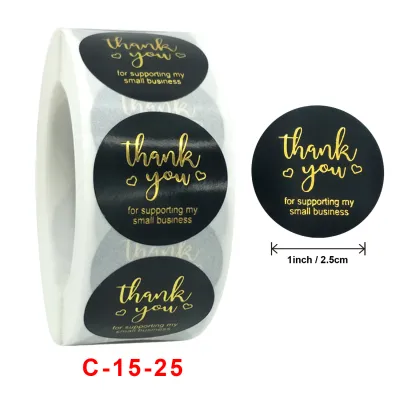 Thank You Sticker【50 pcs or 500 pcs】Part 1 | Sticker Thank You | Cartoon Sticker | Transparent Sticker | Circle Sticker | Seal Label | Appreciation | Scrapbook | Handmade | Door Gift | DIY | Card | 25mm