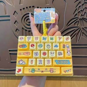 Stress Relief Gadget 26-Key Keyboard Fidget Toy Clicker Keychain Cute Keyboard Toy Student Teacher Destress