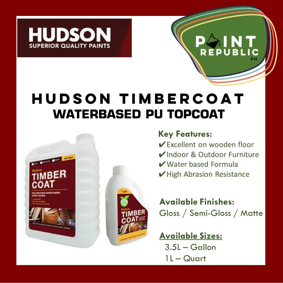 Hudson Timbercoat Polyurethane Water-based Topcoat Clear Stain