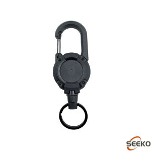 SK Retractable Key Reel with Carabiner Clip Steel Wire Anti-Lost Key Holder Multi-Tool Outdoor Keychain