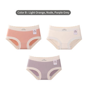 (SG InStock) Ultra Soft Strechy Cotton Mid Waist Panties 3 Pcs Set (Modal Panties. Panty. Women Underwear) - MLC07