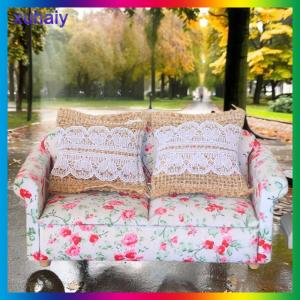xuhaiy 2Pcs 1 12 Dollhouse Simulation Mini Lace Pillow Sofa Cushion Dollhouse Living Room Decoration Dolls House Decor Accessories