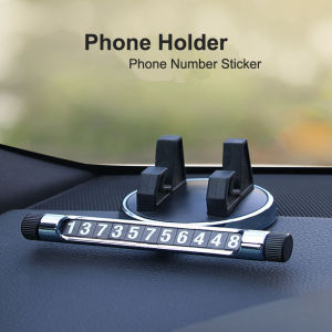 Car Mobile Phone Bracket Dock Temporary Parking Card Adhesive Magnetic Stickers Telephone Number Hidden Display Multifunctional ABS Silicon Gel Universal 360 Rotation Phone Holder Stand With Car Perfume