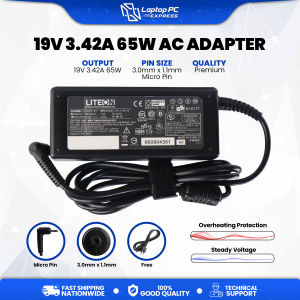 Laptop Charger Acer 19V 3.42A 3.0mm x 1.1mm Compatible with Acer Aspire S5 S5-391 S5-392