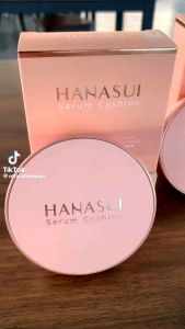 HANASUI Serum Cushion 15g  Foundation  Flawless  Natural Dewy Finish  Perfect Coverage  Perfect Fit Setting Powder  Loose Powder  Bedak