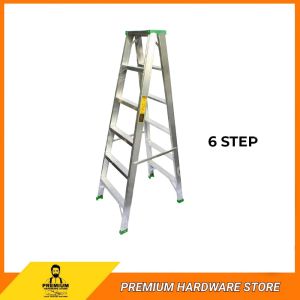 PREMIUM 6 Steps Aluminum Light Duty Double Sided Ladder Tangga Lipat Double Side Rumah 楼梯 双层楼梯