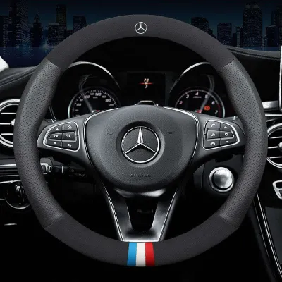 Car Steering Wheel Cover Leather For Mercedes Benz A C CLA E GLA GLC GLE S B CLS Class W204 W213 W212 W211 W176 W246 W245 W205 W216 W215 W117 W203 W207 W209 W219 W156 W253 W292 W166 W222 W221 Auto Breathable Styling Accessories