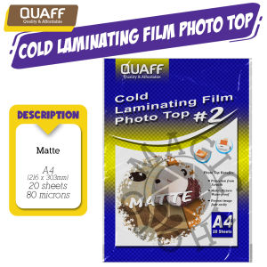 Magic photo QUAFF Photo Top / Cold Laminating Film A4 Size 80micron (20 sheets / pack)
