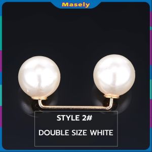 Masely Pearl Brooch Trousers/Shirt/Skirt/Clothing Adjustment Buckle Tighten Fixed Narrow Waist Pin 2Pcs
