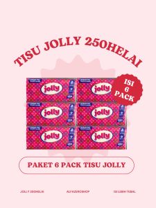 Tisu Jolly 250 sheets 2ply Facial Tissue Multi Pack Murah Ekonomis Alami (Paket 6 Pack)