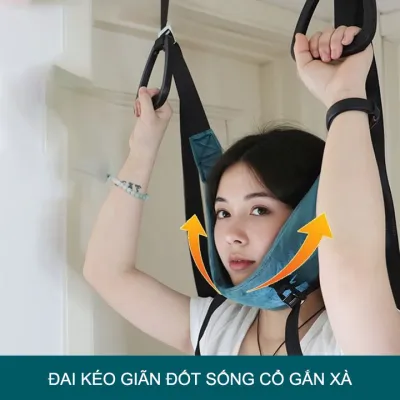 Dụng cụ đai kéo giãn đốt sống cổ gắn xà ngang tiện dụng (Dùng cho người thoái hóa đốt sống cổ)