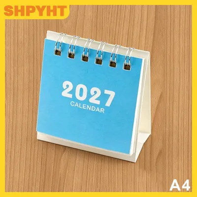 SHPYHT 2027 Mini Xách Tay Bàn Lịch Thân Thiện Với Môi Có Thể Tái Chế Giấy Máy Tính Để Bàn Lịch Cho Văn Phòng Nhà Trường Sử Dụng