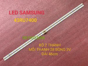 THANH LED TIVI SAMSUNG 43RU7400 43NU7400 43NU7800 HÀNG MỚI 100% BỘ 2 THANH MỖI THANH 28 BÓNG MỖI BÓNG 3V DÀI 46cm.