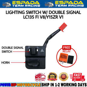 LC135 FI V8 Y15ZR V1 ORIGINAL ESPADA LIGHTING SWITCH WITH DOUBLE SIGNAL SUIS LH FOR YAMAHA LC135 FUEL INJECTION Y15 ZR