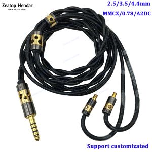 HIFI 7N 75% Copper + 25% Silver Alloy Upgrade Earphone Wire 2.5 / 3.5 / 4.4mm to MMCX 0.78 A2DC IE80 IE900 Plug Customized Cable