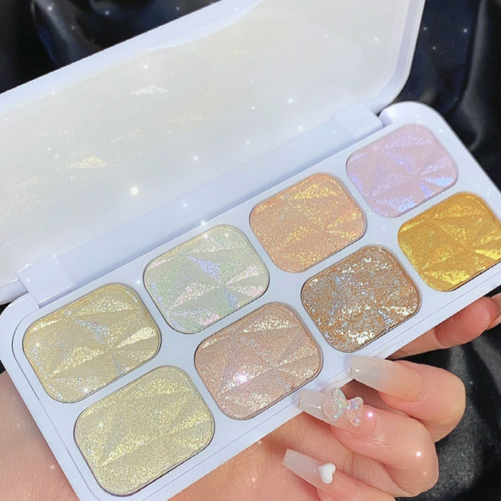 Glitter Highlighter Face Contour Blush Palette Makeup Body Shimmer Powder Illuminator Brighten 0699