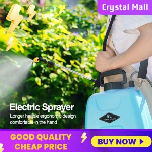 COD [Free Shipping] Electric Rechargeable Garden Sprayer 5L with Telescopic Handle and Dual Spray Modes for Lawn and Plant Maintenance