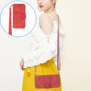 สำหรับ Samsung Galaxy S22 Ultra 5G S22 Plus S21 A52S A53 A13 A33 A10 A32 A73 A55S S21 Ultra Plus S21 FE S20 FE A51 A71 A12 A22หนังกระเป๋าสตางค์ Crossbody สายคล้อง Kickstand ที่ครอบป้องกันสายรัดข้อมือแบบปรับได้