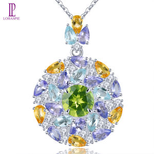 Lohaspie เครื่องประดับจริง7กะรัตจี้เงิน925จี้สีเหลืองมะนาวเพอริโดธรรมชาติแท้จี้พลอยเพอริโด925จี้เงินผู้หญิงหินซิตรินเครื่องประดับจี้ต้นฉบับ