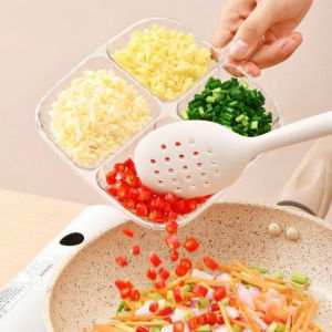 Khay Chia Gia Vị 4 Ngăn Đựng Nước Chấm Rau Củ Đĩa Chia Ngăn Nhựa An Toàn Nhà Bếp - HÀNG CÓ SẴN