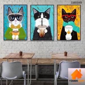 Tranh trà sữa tranh treo quán trà tranh trà sữa và tranh trang trí quán Cafe